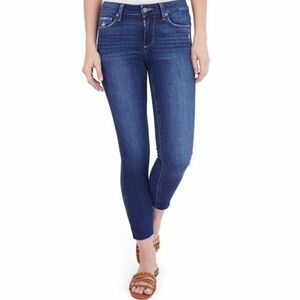 𝅺PAIGE Kylie Crop Blue Frayed Hem Stretch Skinny Jeans Womens Size 26